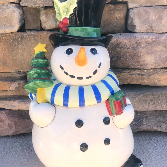 Christmas cookie jar snowman by Fritz and Floyd - Picture 2 of 16